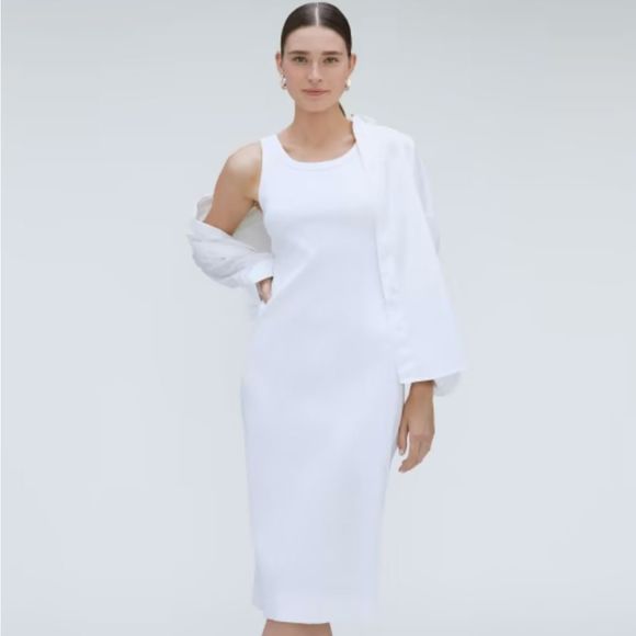 Everlane Dresses & Skirts - EVERLANE The Ribbed Tank Dress White Organic Cotton XL